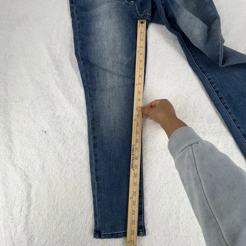 Secrets With‎ Love Super High Narrow Waist Lace-Up Skinny Jean Womens Juniors 11